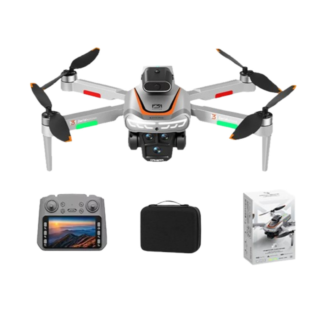 Drone M3 com Tela, Câmera HD, Motor Brushless e Fluxo Óptico – 1 Bateria