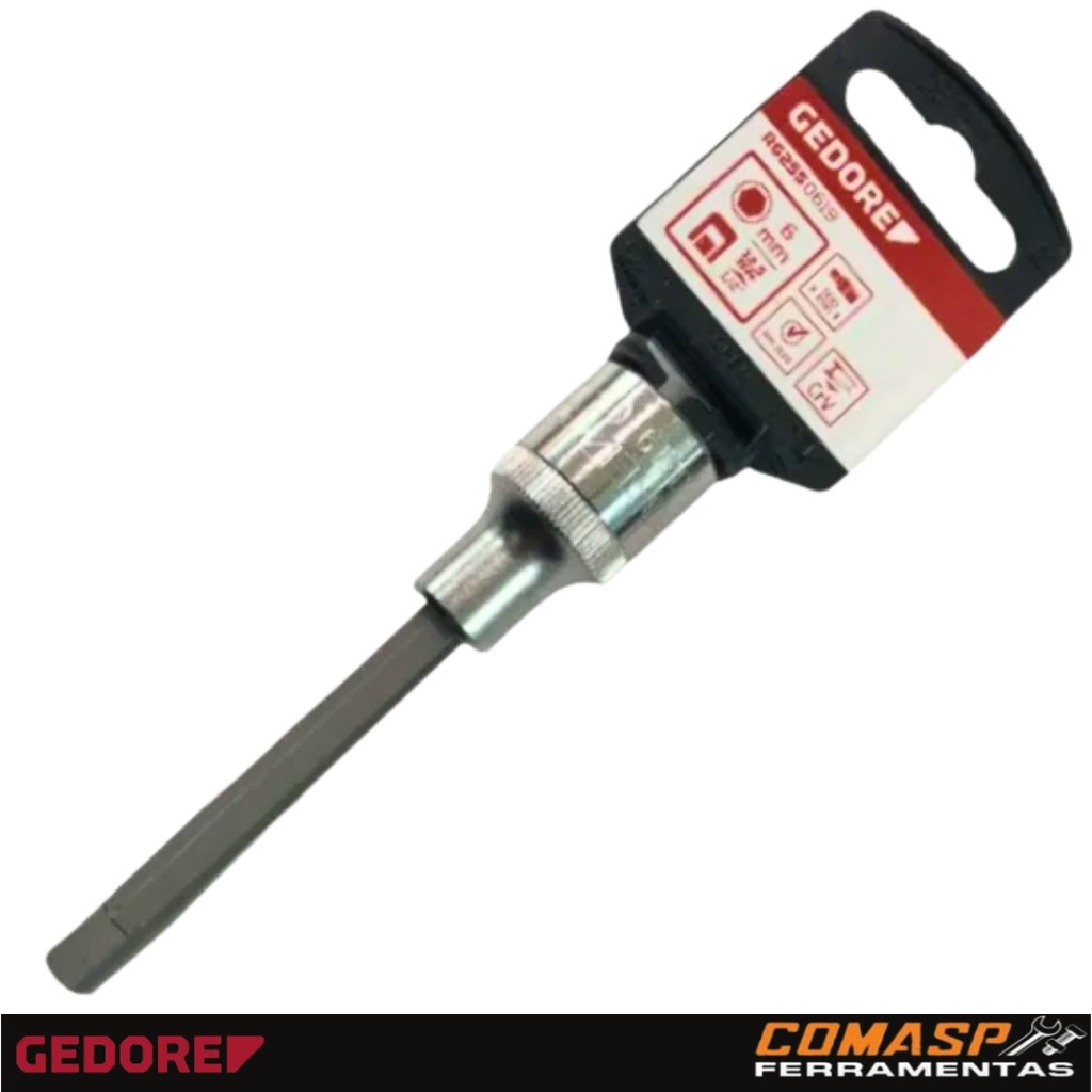 CHAVE SOQUETE 1/2 HEX LONGO 6MM R62550619 GEDORE · foto 2