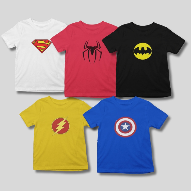 kit 5 camisetas infantil kit 5  camiseta kit infantil 5 camisetas heroes