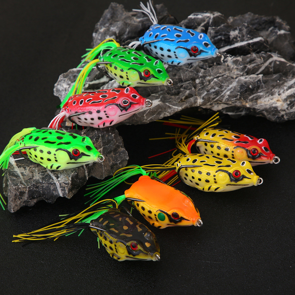 10 peças isca de sapo Artificial, 5.5 cm, 9g, gancho duplo Anti-gancho, adequada para pesca de lobo brasileiro (Traira).