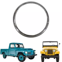 Aro Externo Do Farol Jeep Cj5 Cj3B Rural F75 Ford Willys