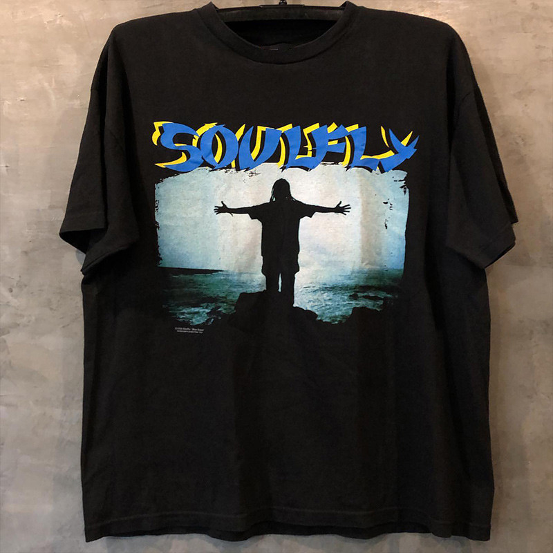 Camiseta Unissex Oversized Plus Size Feminina Masculina Soulfly Metal Rock Retrô Vintage Estampada Confortavel Autentica