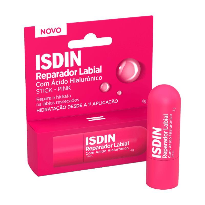 Reparador Labial Isdin Stick com Ácido Hialurônico Pink 4g