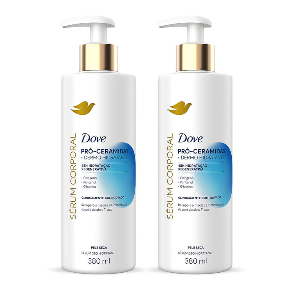 Kit 2 Dove Sérum Hidratante Corporal Pró-Ceramidas Dermo Hidratante 380ml em Oferta na Shopee