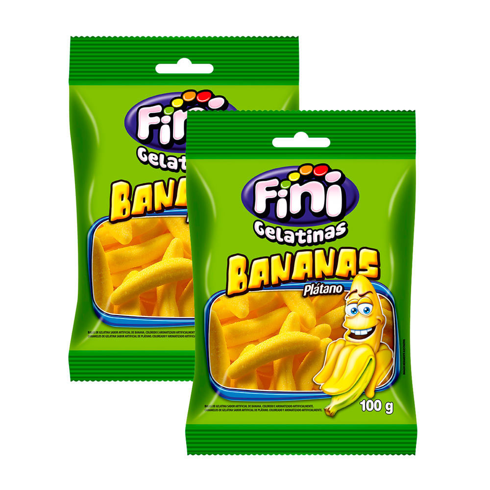 Kit 2 Balas de Gelatina Fini Banana 100g