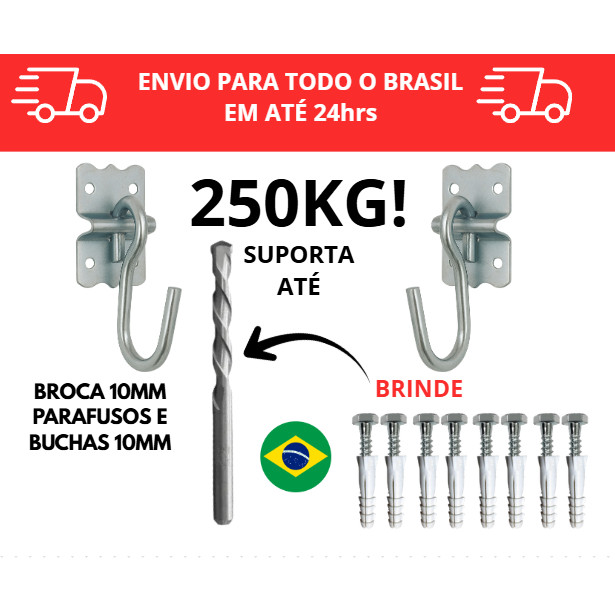 Armador de Rede / buchas e parafusos com Broca / gancho de rede com broca/ gancho de parede/ gancho