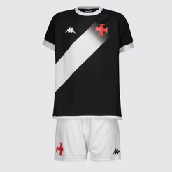 Kit Infantil Vasco Supporter Graphik Preto e Branco