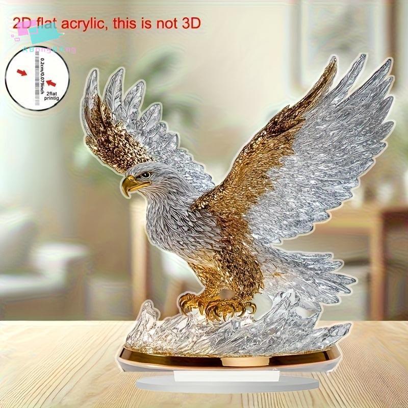 Abongbanghn 1 Peça Nova Águia Batendo 2D Decoração De Mesa Moderna Estatueta De Vaso De Animal Acrílico Ornamento Plano