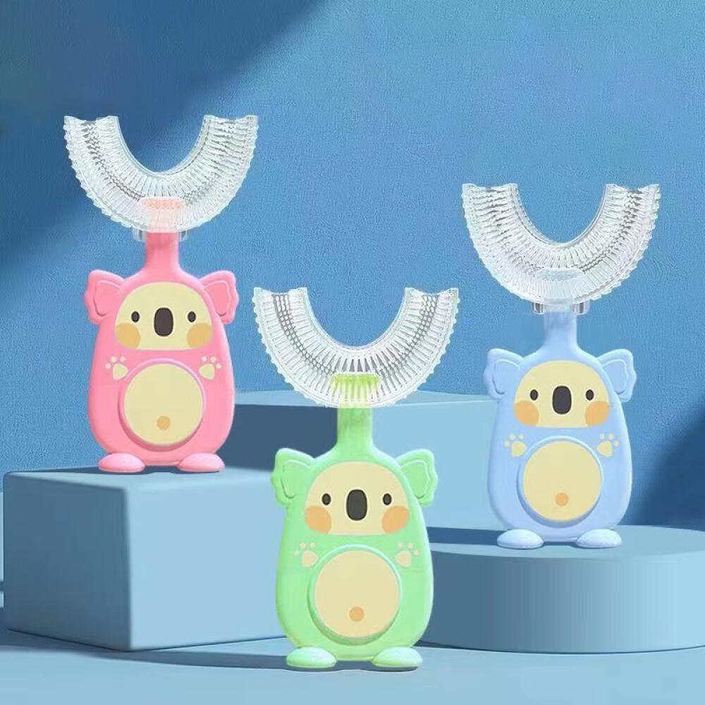 Escova de dentes em forma de U para crianças, escova de dentes de limpeza Oral, escova de dentes de Silicone em forma de