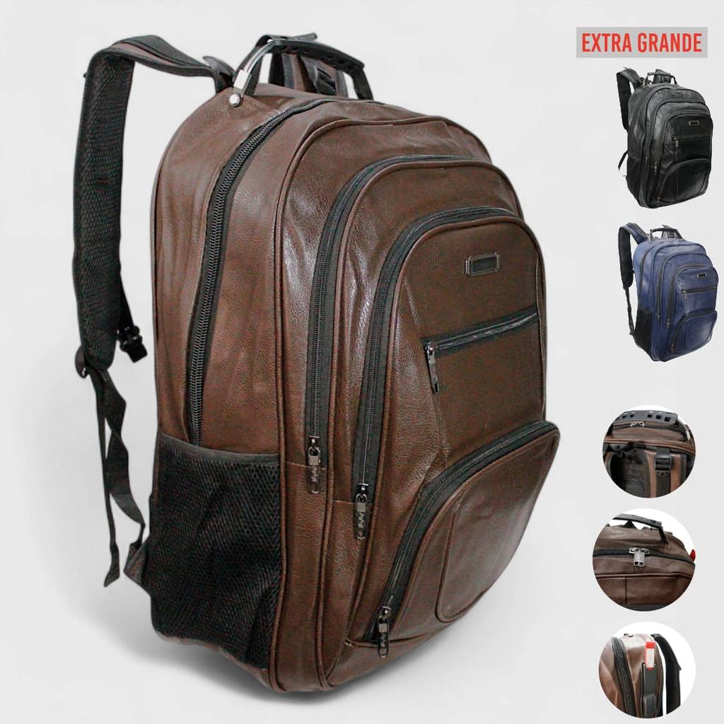 Mochila Premium Ayayai Couro PU Reforçada Extra Grande Alta Qualidade Durável Design Moderno