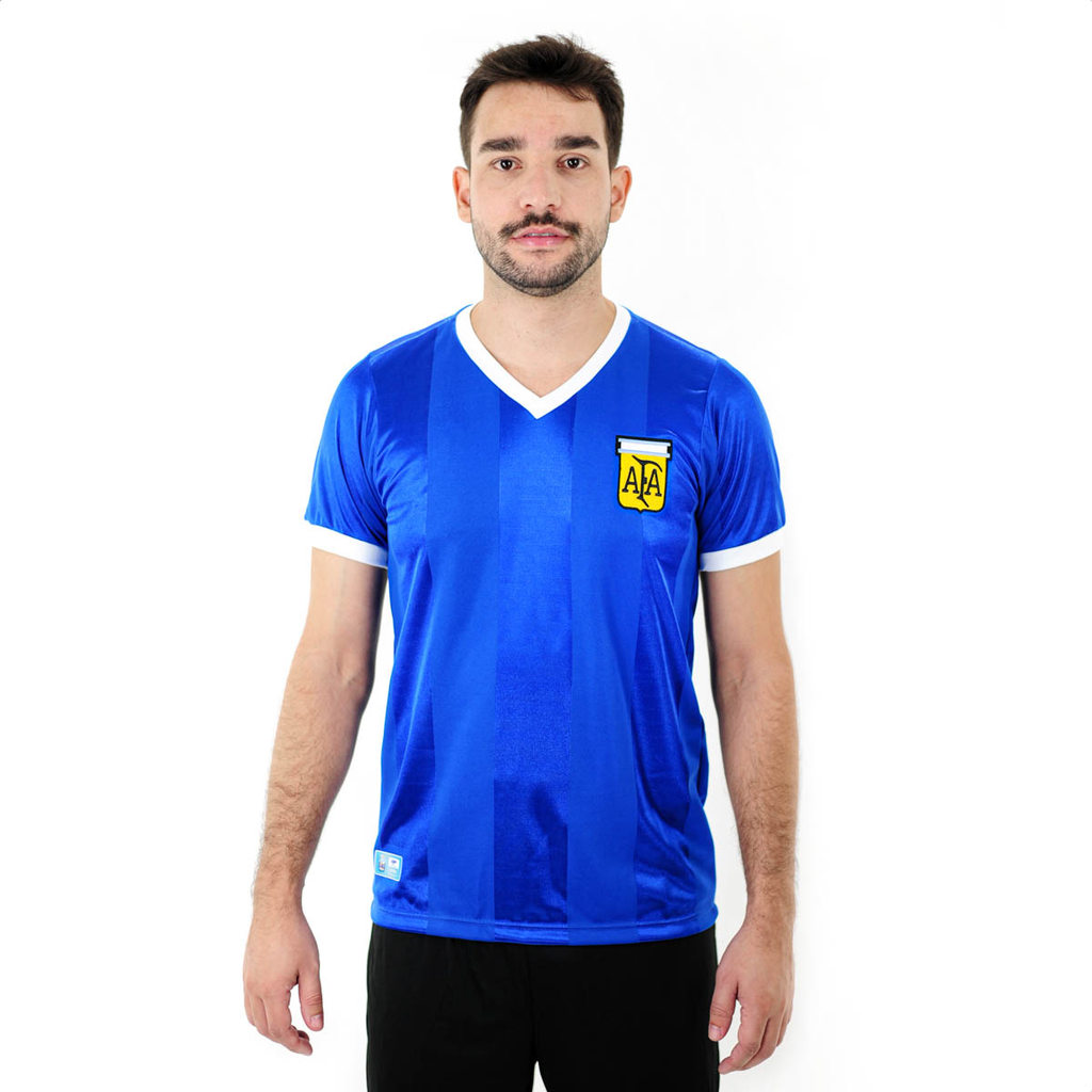 Camiseta de Time RetrôMania Argentina Retrô 1986 Away Azul - Masculino