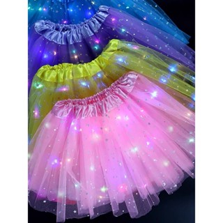 Saia Tule Pisca Glitter Led Festa Carnaval Bailarina Criança Infantil em Oferta na Shopee