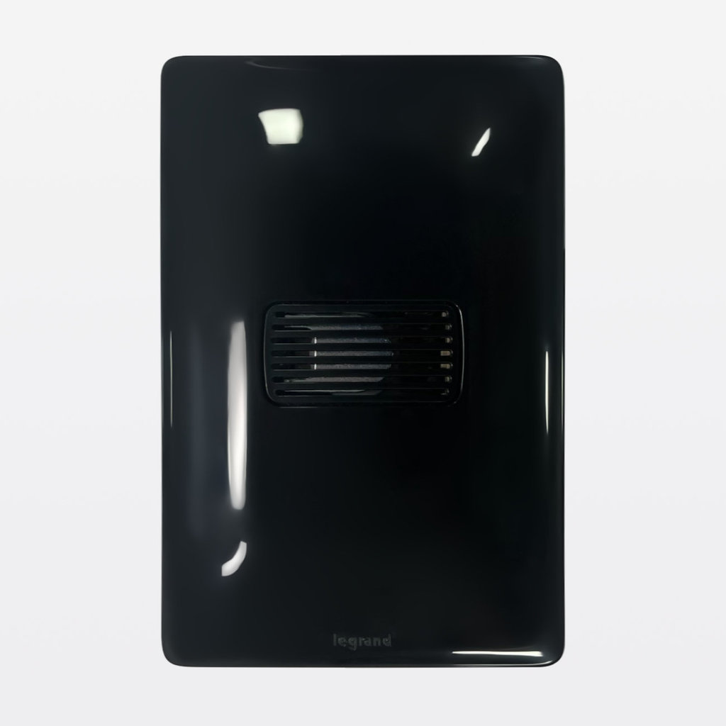 Conjunto Placa 1 Posto + Campainha Cigarra 220v Preto Zeffia Legrand 680133PT