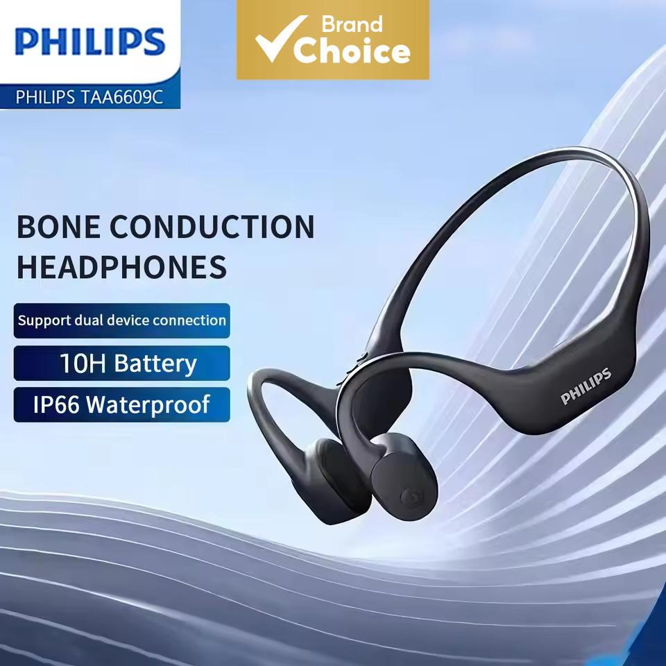 Philips TAA6609C Fone de Ouvido Bluetooth 5.4 de Condução Óssea, Chamadas HiFi Estéreo, Música Sem Fio, Gaming,