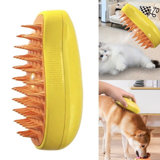 Três em um vapor escova elétrica da remoção do cabelo do gato, pente macio da massagem, pet grooming em Oferta na Shopee