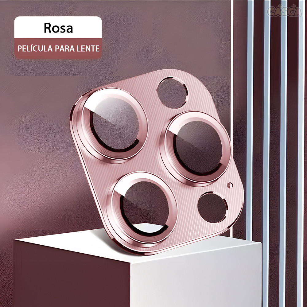 Filme de Lente de Metal Para iPhone 16 15 14 13 12 11 Pro Plus Max Mini Protetor Tampa da Câmera Traseira M003-02