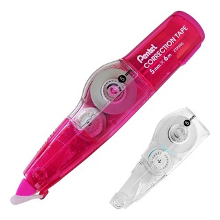 Fita Corretiva Pentel Rosa 6m x 5mm Com Refil ZTP205R