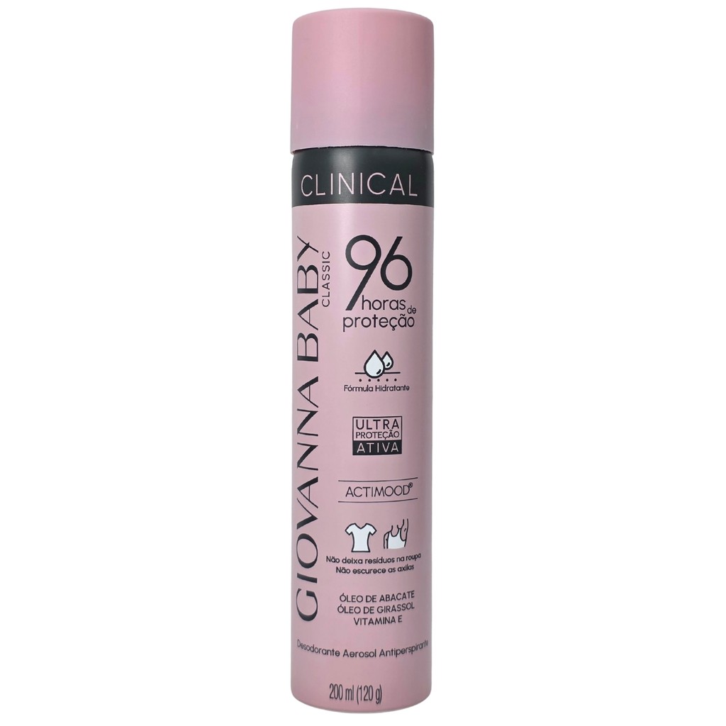 Desodorante Aerossol Classic Clinical 96h Vegano Giovanna Baby 200ml / 120g