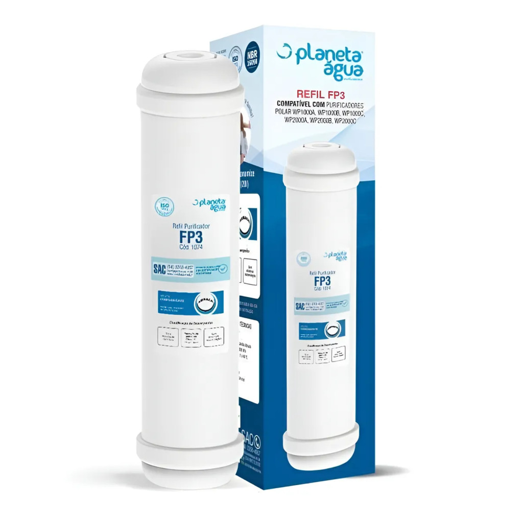 Refil FP3 1074 Compatível Polar para Purificadores T33 WP1000 WP2000 e Belliere H2O Pure
