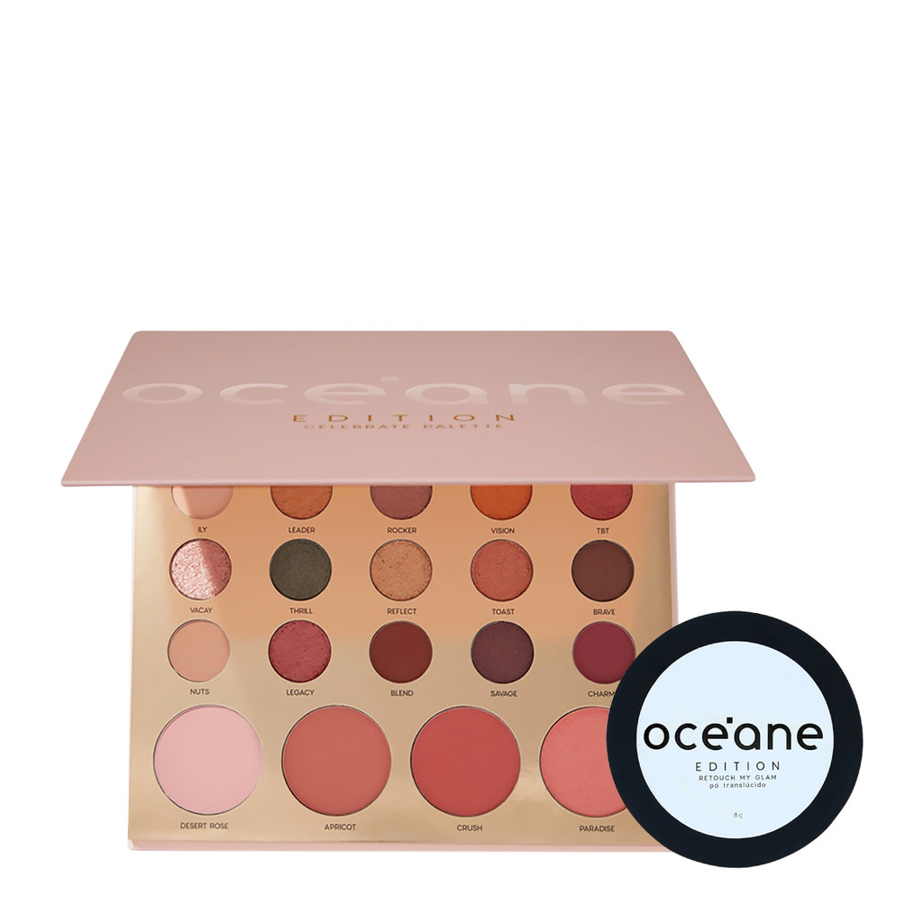 Kit Océane Edition Celebrate Retouch My Glam Paleta Pó (2 produtos) em Oferta na Shopee