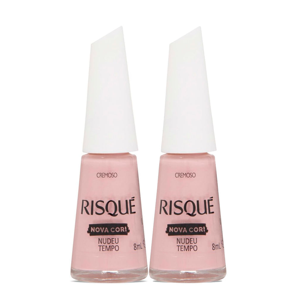 Kit 2 Esmalte Risqué Nova Cor Cremoso Cor Nudeu Tempo 8ml