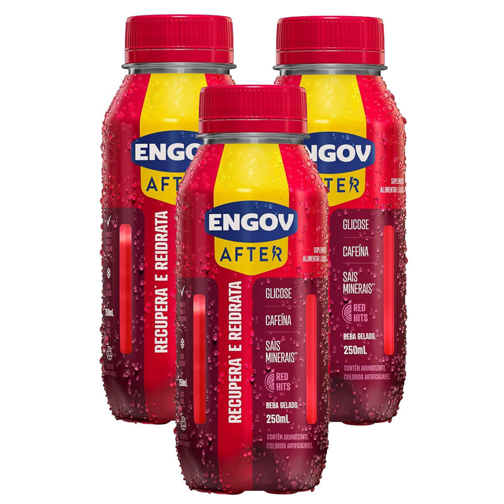 Kit 3 Engov After Red Hits 250ml em Oferta na Shopee