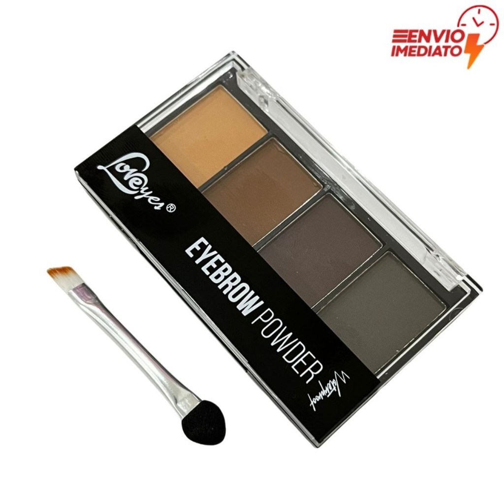 Paleta Sombra Pó Maquiagem Sobrancelha 3 Tons Com Primer Love Yes