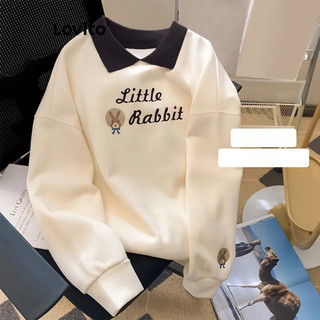 Lovito Moletom Casual Bordado Animal Padrão Moletom Com Gola Contrastante Para Mulheres LNE39360  (damasco) em Oferta na Shopee