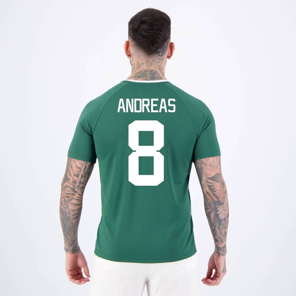 Camisa Palmeiras Alviverde Branca e Verde 8 Andreas Pereira em Oferta na Shopee