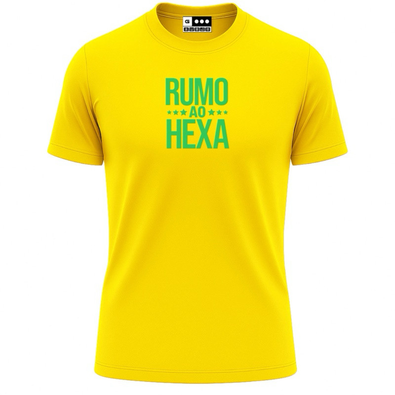 Camisa Brasil Dry Fit Futebol Copa do Mundo Rumo ao Hexa Academia