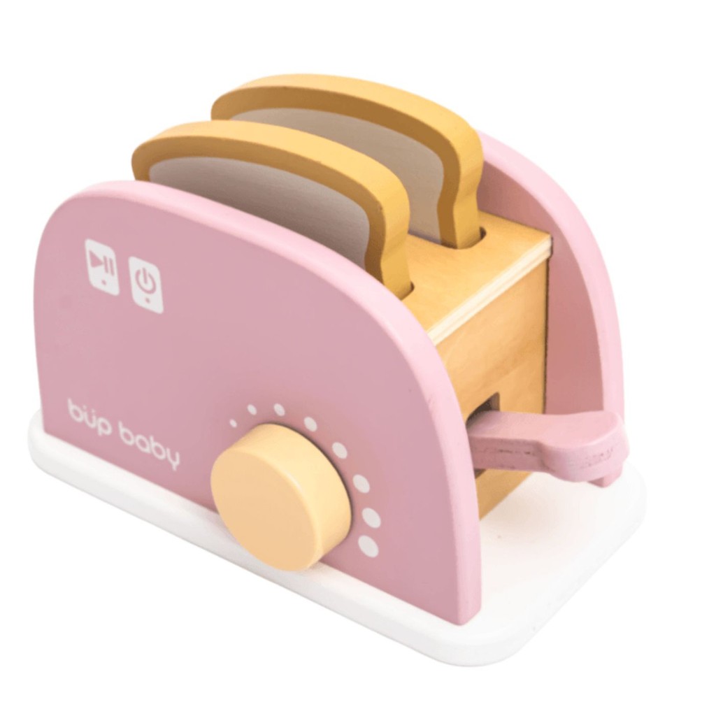 Brinquedo Educativo Cozinha Torradeira De Madeira Rosa