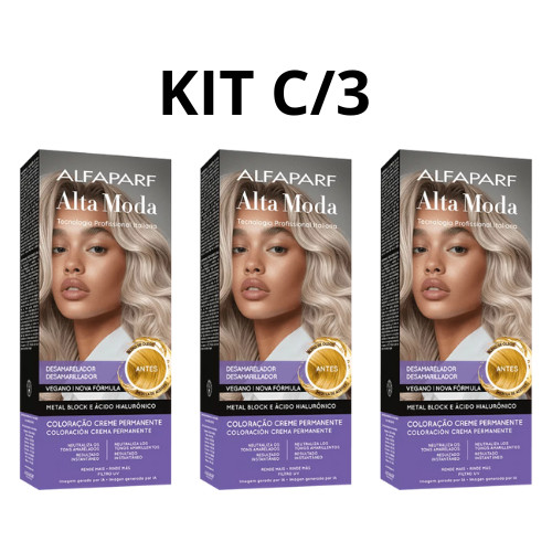 Coloração Alta Moda Alfaparf Kit C/3- Desamarelador (Elimina Instantaneamente o Amarelo)