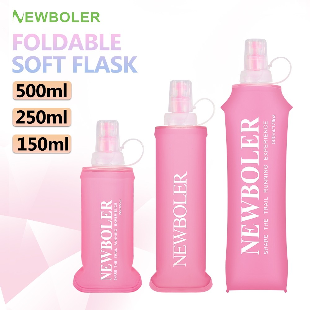 NEWBOLER 150ml/250ml/500ml TPU Dobrável Soft Frasco Esporte Ao Ar Livre Bolsa De Água Correndo Camping Garrafa