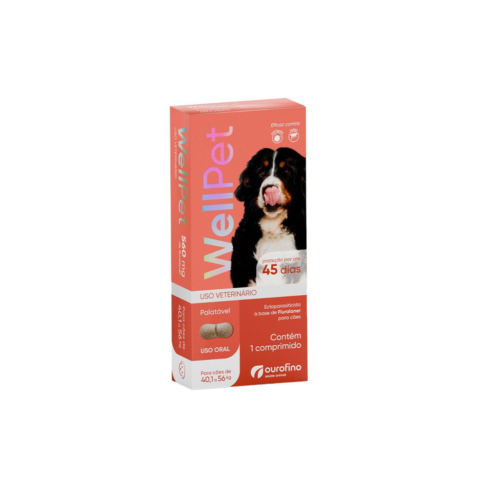 ANTIPULGAS WELLPET PARA CAES DE 40,1 A 60KG 560MG OUROFINO