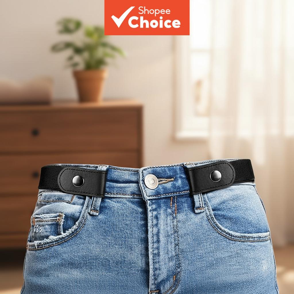 Cinto de Verão 2025 Feminino Sem Fivela Elástico Ajustável | Alça Invisível para Calças Jeans em Oferta na Shopee