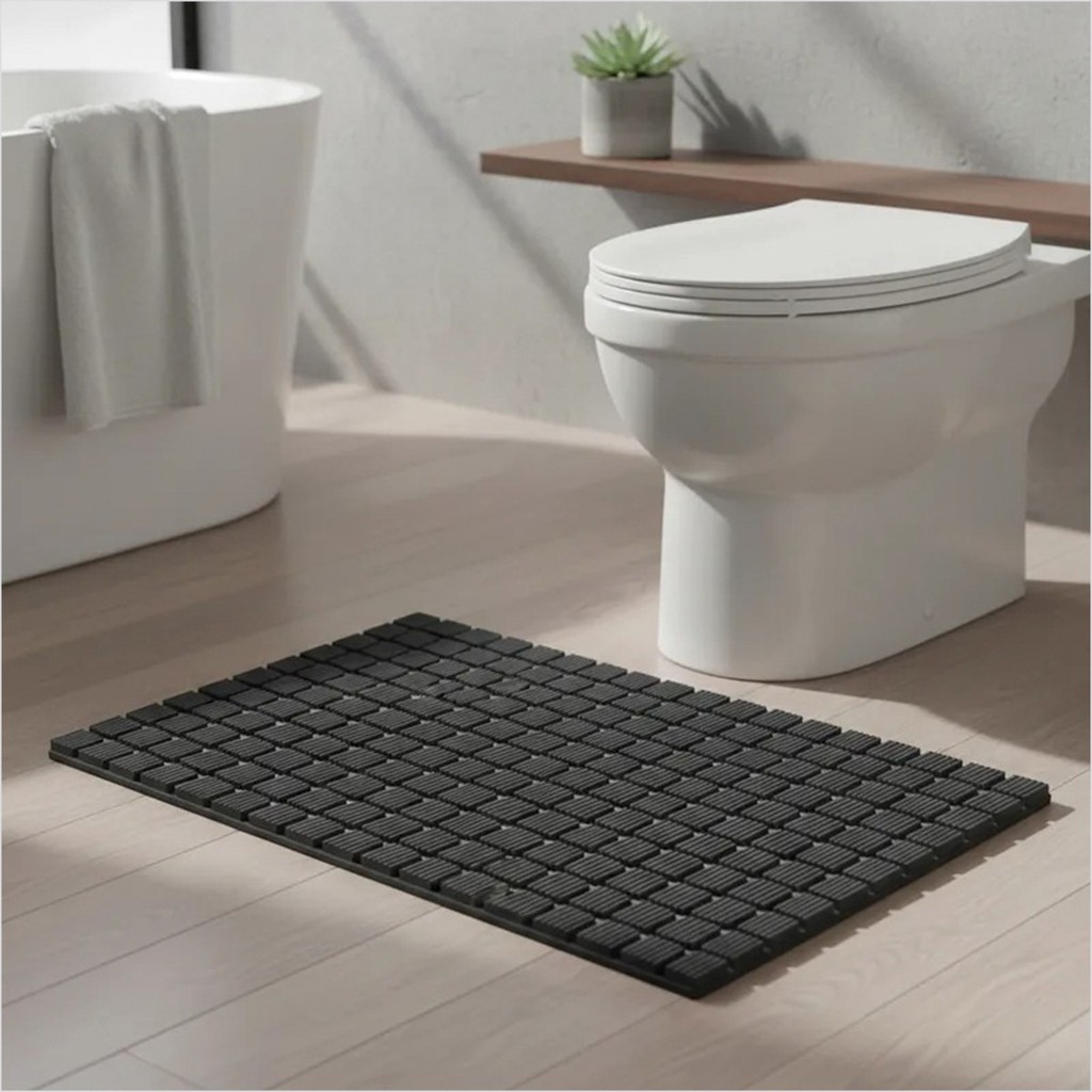 Tapete Banheiro Box Antiderrapante Deck Flex Com Ventosa Rentangular Kapazi