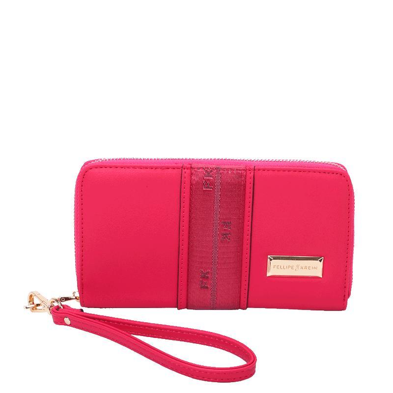 Carteira Zíper com Alça de Mão Fellipe Krein SS23 Alça Nailon Rosa - Pink em Oferta na Shopee