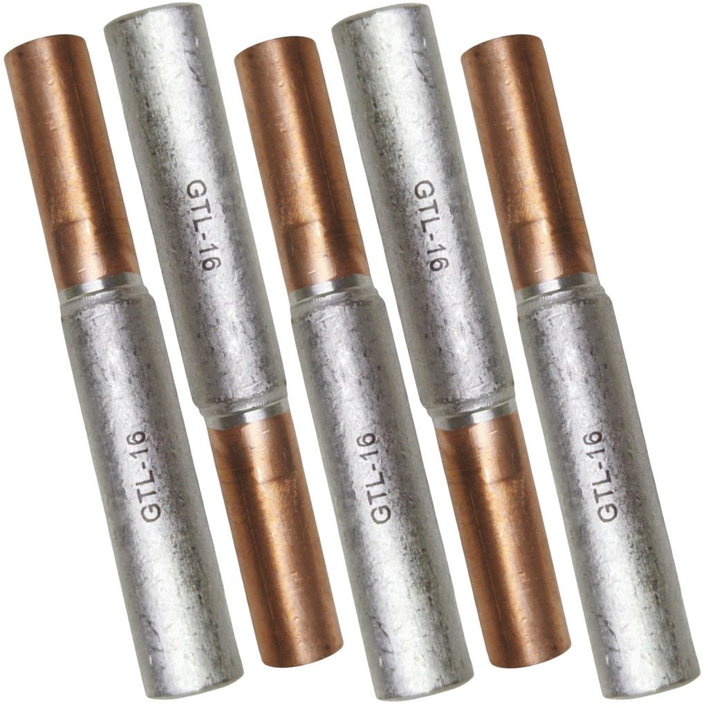 Kit 5 Luva de Emenda Bimetálica para Cabo Cobre 10mm e Alumínio de 16mm
