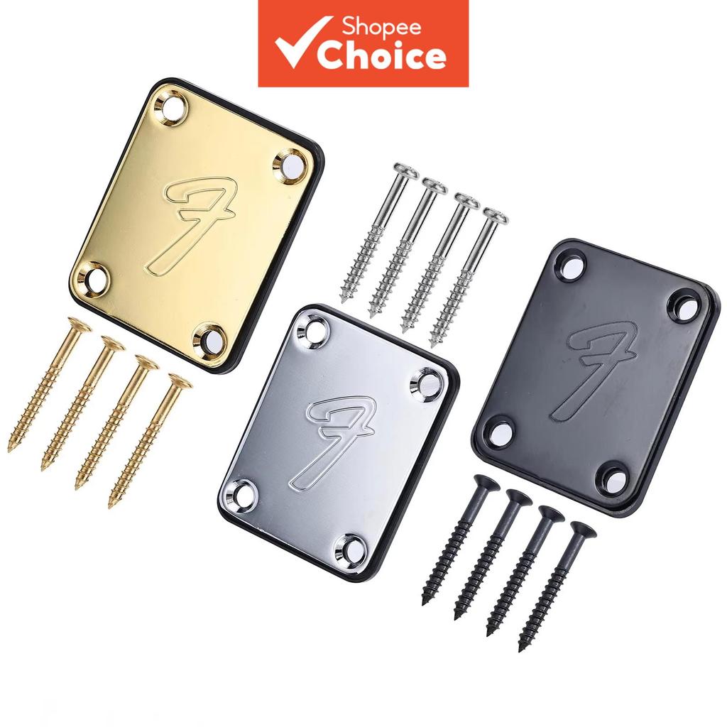 Placa de pescoço de guitarra elétrica, protetor estilo vintage com parafusos, compatível com a maioria das guitarras e