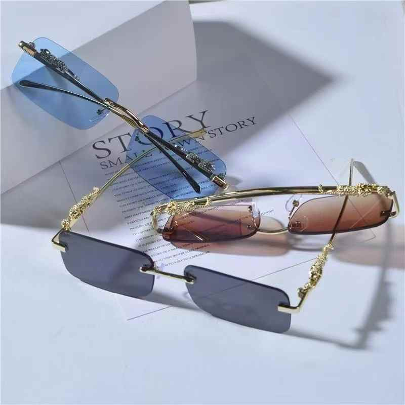 Óculos de sol Cheetah de metal sem aro 241021 em Oferta na Shopee