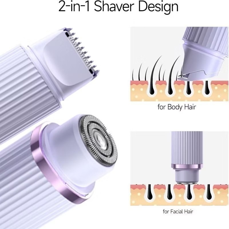 Removedor De Pêlos Elétrico manual Compacto Para Homens Ou Mulheres Com Carregamento usb 2 Cabeças De Uso