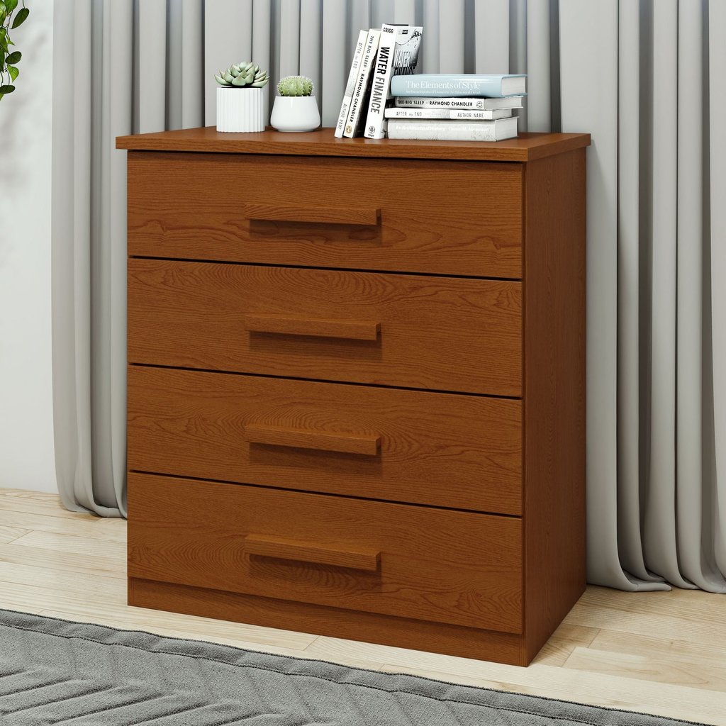 Cômoda 4 Gavetas 88 X 97,5cm Baião Frassino em Oferta na Shopee