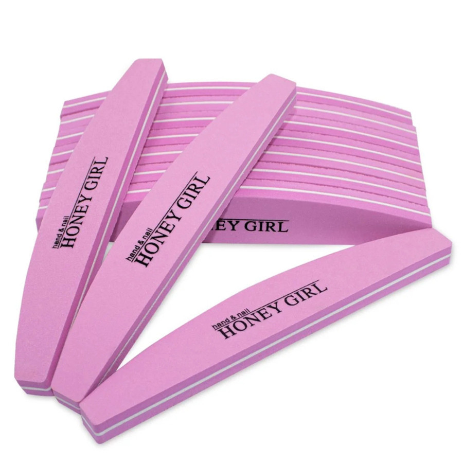 Kit 10 Lixa Polidora Buffer Bumerangue Unhas Gel Honey Girl Cor Aleatorio Pode Notar A Cor