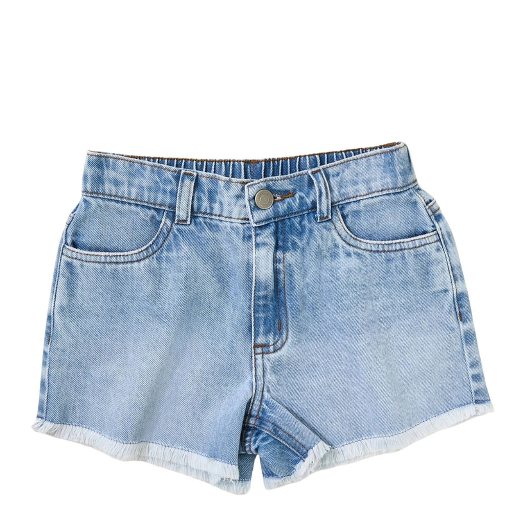 Shorts Hering Jeans Infantil Menina Barra Desfiada