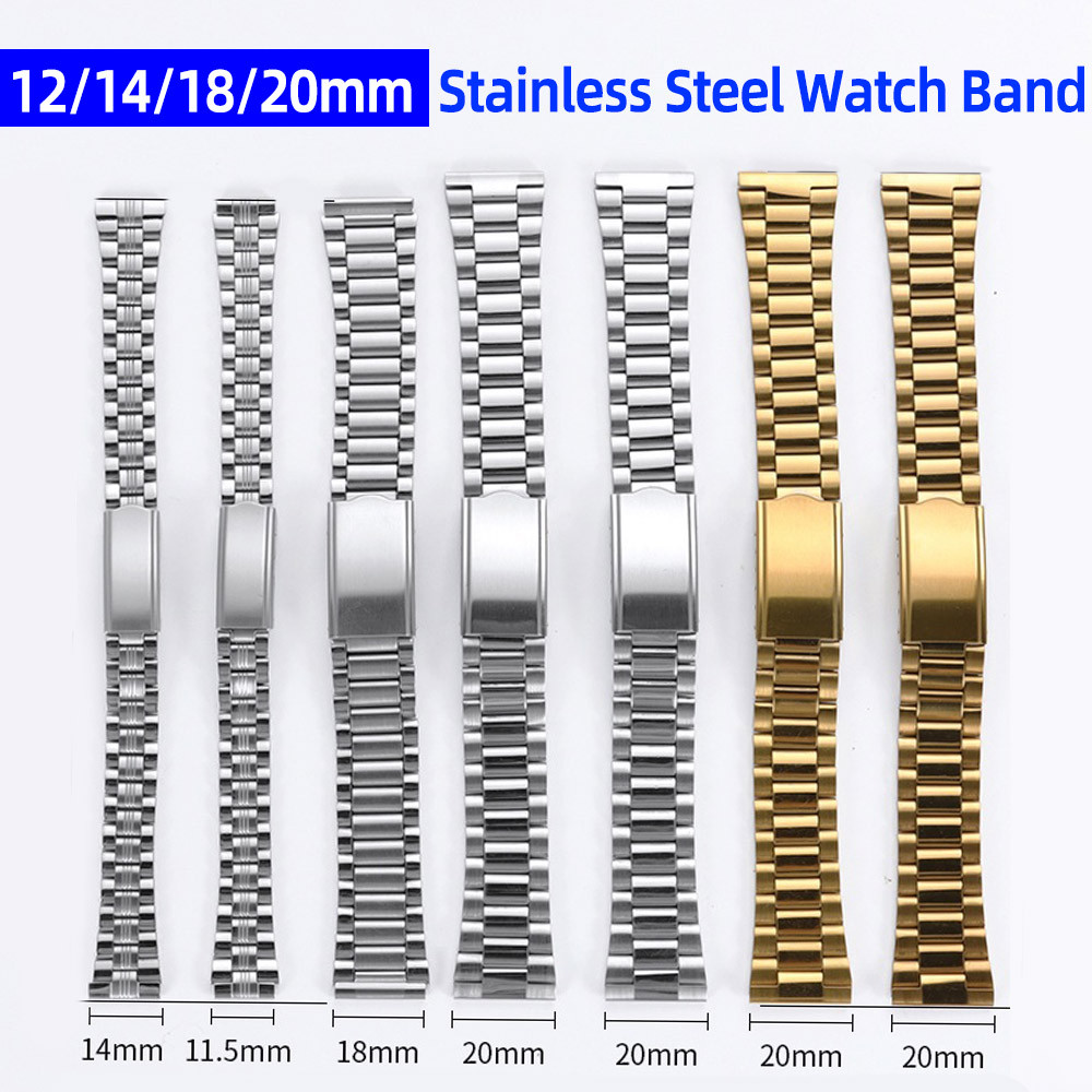 Pulseira De Relógio De Aço Inoxidável 12/14/18/20mm , Tamanho Pequeno , Não Sólido , Pulseiras , Três Contas , Mergulhad em Oferta na Shopee