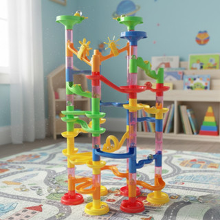 Brinquedo Educativo Pista de Montar Rola Bola Peças Para Construir Pista de Corrida em Oferta na Shopee