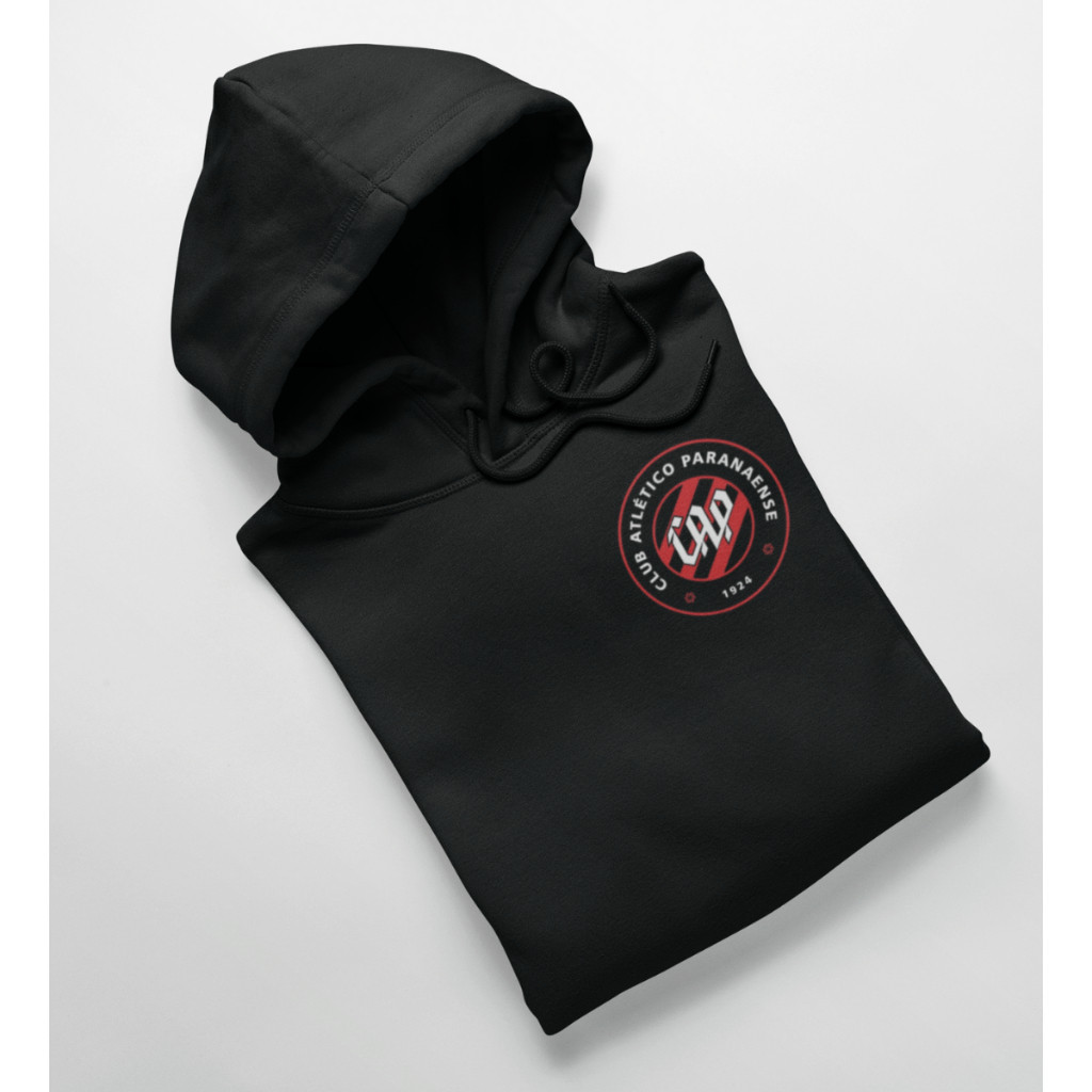 Moletom Athletico Paranaense PR Flanelado Blusão com Capuz Furacão Logo Antigo