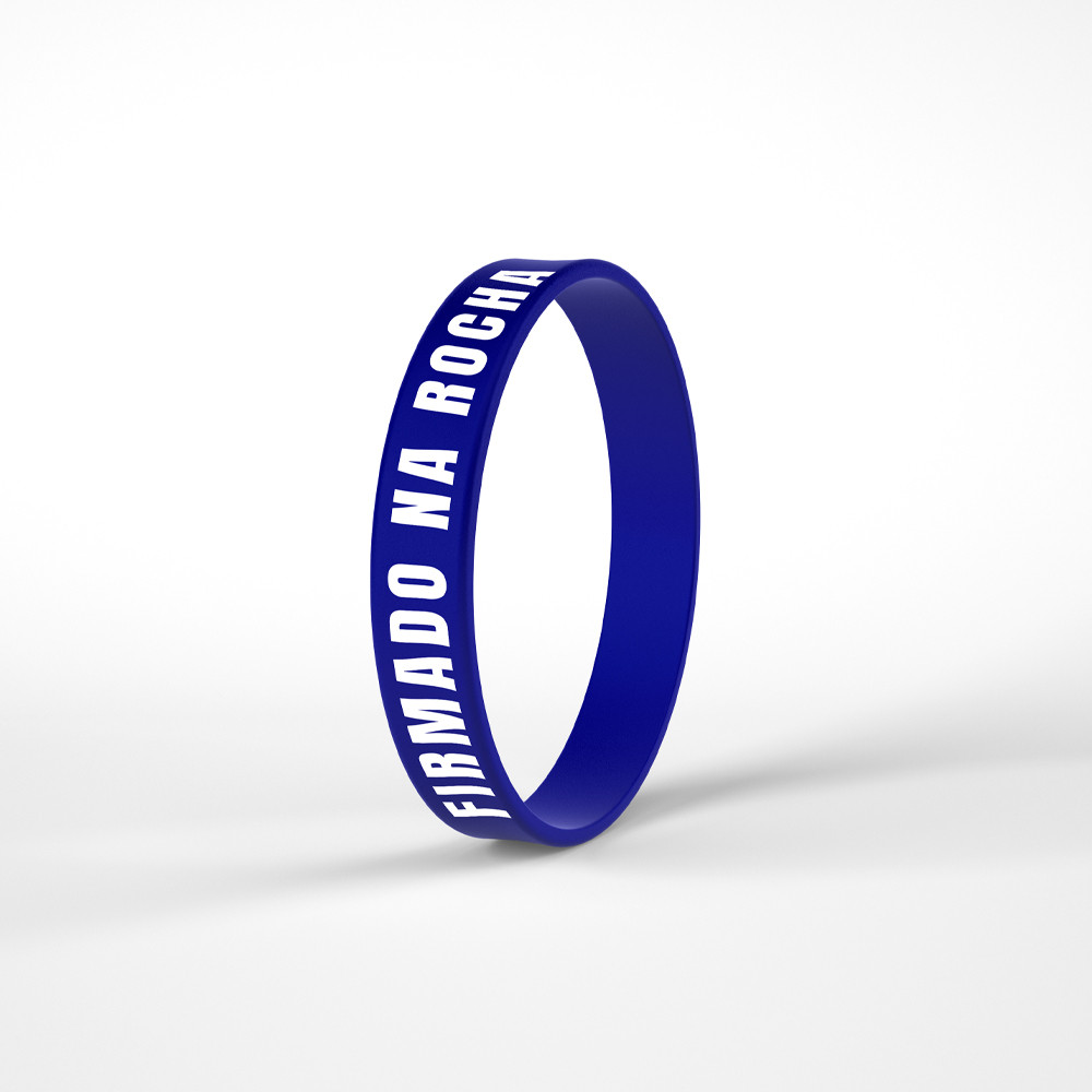 Pulseira De Silicone Azul Royal | Firmado Na Rocha em Oferta na Shopee