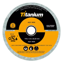 Disco de Corte Fino 4.1/2" x 1,0 x 7/8 – Titanium Platina Ti Super Premium (100 Unidades)