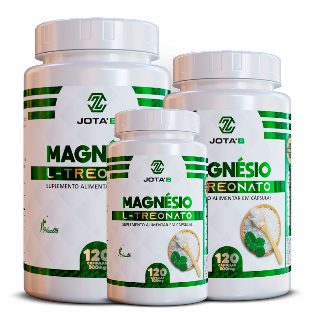 Magnésio L-Treonato Puro 500mg | 360 Cápsulas total | Suplemento Alimentar